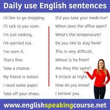 daily use spoken english sentences for