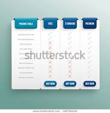 Comparison Pricing List Comparing Price Product Stock Vector