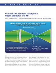 beam divergence beam diameter