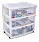 Element 3-Drawer Wide Storage Tower with Wheels type A