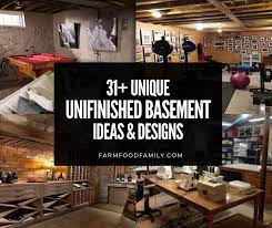 31 Unfinished Basement Ideas Designs