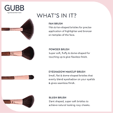 gubb 4 professional makeup brush set fan powder blush eyeshadow brush
