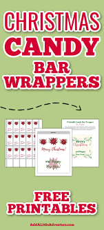 Swipe your glue stick along the inside of the overlapping paper edge then firmly press the wrapper to secure the new label to the candy bar. Christmas Candy Bar Wrappers Free Printables