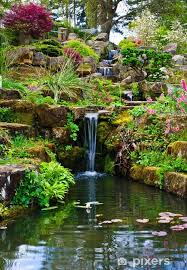 Wall Mural Garden Waterfall Pixers Uk