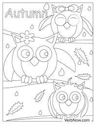 free autumn coloring pages book for