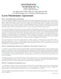 Free Lawn Care Contract Forms Maintenance Agreement Landscape