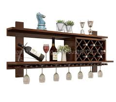 Wooden Wall Wine Rack Modern Solid Wall