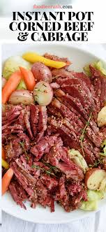 Add the corned beef, chicken stock, and garlic to the pot. Instant Pot Crock Pot Corned Beef Cabbage Foodiecrush Com Crock Pot Corned Beef Corned Beef Recipes Crock Pot Beef Recipe Instant Pot
