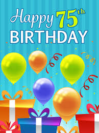 presents happy 75th birthday card