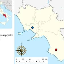 Physical map of campania (italy). Map Showing The Region Of Campania In Southern Italy The Colored Download Scientific Diagram