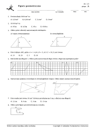 Figury Geometryczne - Sprawdzian | PDF
