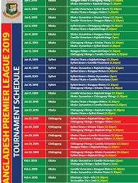 Bpl 2020 Schedule Time Table Bangladesh Premier League