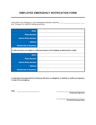 Employee Emergency Notification Form Template Word Pdf By