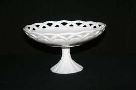 Milk Glass Pedestal Bowl Glass Compote