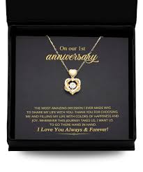 1st wedding anniversary necklace gift