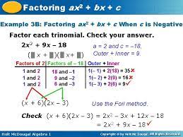 2 2 Factoring Axbx Bxcc Warm Up Lesson