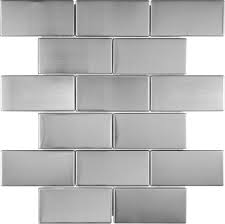 View more great ideas of kitchen backsplash and pot filler. 2x4 Stainless Steel Mosaic The Home Depot Canada Metallic Wall Tiles Stainless Steel Backsplash Stainless Steel Kitchen Backsplash