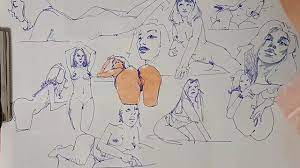 PORN ARTIST AT WORK Nude Female Sketches , DRAW 1 - Pornhub.com