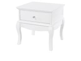 Stylish little cabinet with one drawer, and open shelf for magazines. Abdabs Furniture Lyon White 1 Drawer Bedside Cabinet