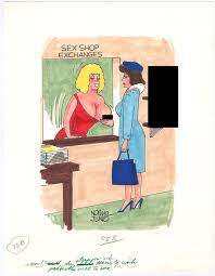 Original Gag Panel Comic Strip Art Norm Jung Cartoon Nude Humor Fling 50s |  eBay