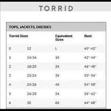 Torrid Size 1 14 16 See Size Chart