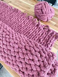 how to make a chunky hand knit blanket