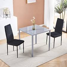 piece grey glass dining table