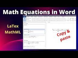 Copy Pasting Math Formula In Word