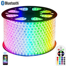 Bluetooth App Rgb Led Strip Light Flexible 220v Color Changing Waterproof Dimmable Rope Light With Remote 60led M For Building Outdoor Home 5050 Smd Led Strip Led Strip Lights From Brightness 8888 16 04 Dhgate Com