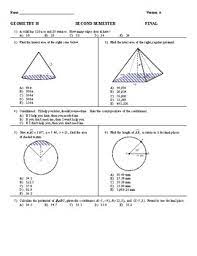 Geometry final review test 3. 2017 Honors Geometry Final Exam Pdf By Dwight Swanson Tpt
