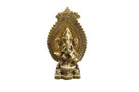 pooja ganesha gold oxidised idol