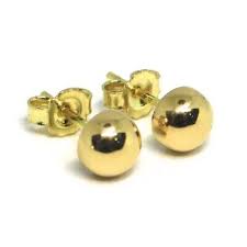 18k yellow gold earrings mini half
