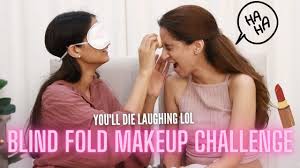 blind fold makeup challenge extremely