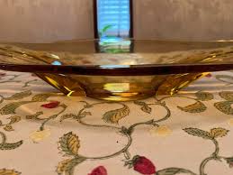 Amber Viking Glass Console Bowl Oval