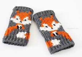 You put your own personal touch on your gloves when you work them up. Fox Fingerless Gloves Crochet Pattern One Dog Woof