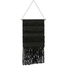 black woven patterned hanging wall