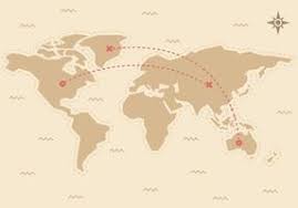 travel map vector art icons and