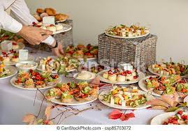 Catering buffet table with a delicious food. buffet with fresh dishes at  the restourant. | CanStock