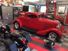 Hotrod garage we do it all, musclecars, street cars, and classic cars. Cool Home Hot Rod Garage With Racedeck Garage Flooring Tiles Garage Orange County Von Racedeck Houzz