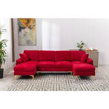 polyester l shaped sofa with 1 ottoman