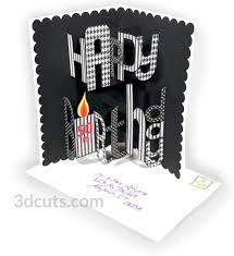 Happy Birthday Card Whimsy Font Pop Up 3dcuts Com
