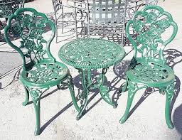 Target/patio & garden/patio furniture/small space patio furniture (127)‎. Lot 3 Pc Cast Metal Patio Set Small Round Table 2 Chairs