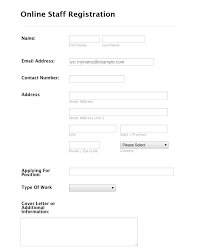 Online Staff Registration Form Template Jotform