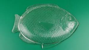 Vintage Clear Glass Fish Serving Tray