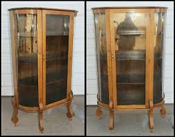 antique curved glass china cabinet