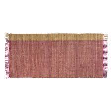 side stripe jute rug pink 2x5 ivystone