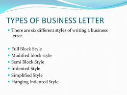 Business Letters And Different Styles