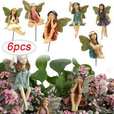 6x Fairy Garden Miniature Fairies