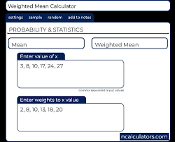 weighted mean calculator formula