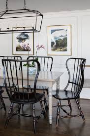 Maybe you would like to learn more about one of these? Gray Farmhouse Dining Table With Black Wood Vintage Chairs Transitional Dining Room